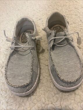 Hey Dude Light Gray Knit Slip-On Sneakers Gently worn!